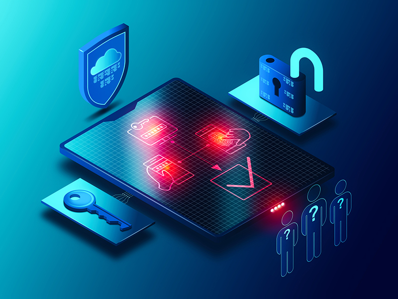 multi factor authentication concept mfa cybersecurity solutions 3d illustration